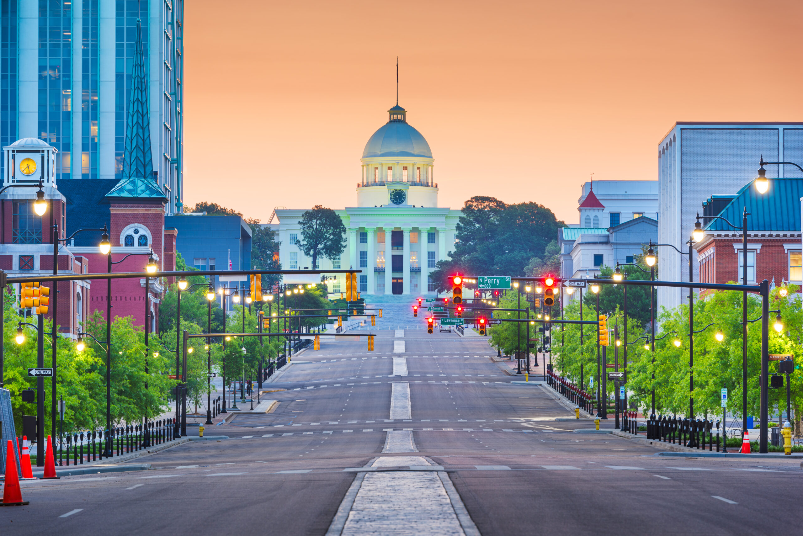 road to state capitol building